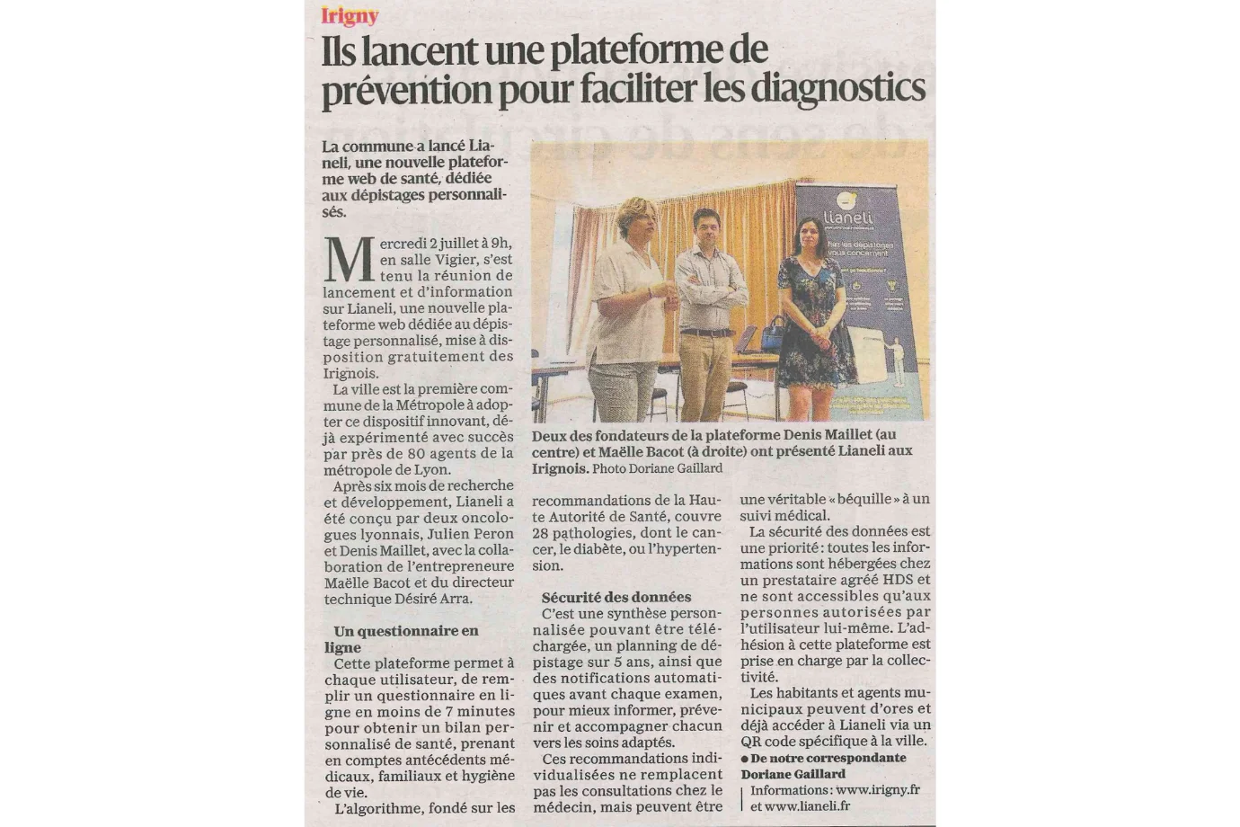 Article presse Lianeli
