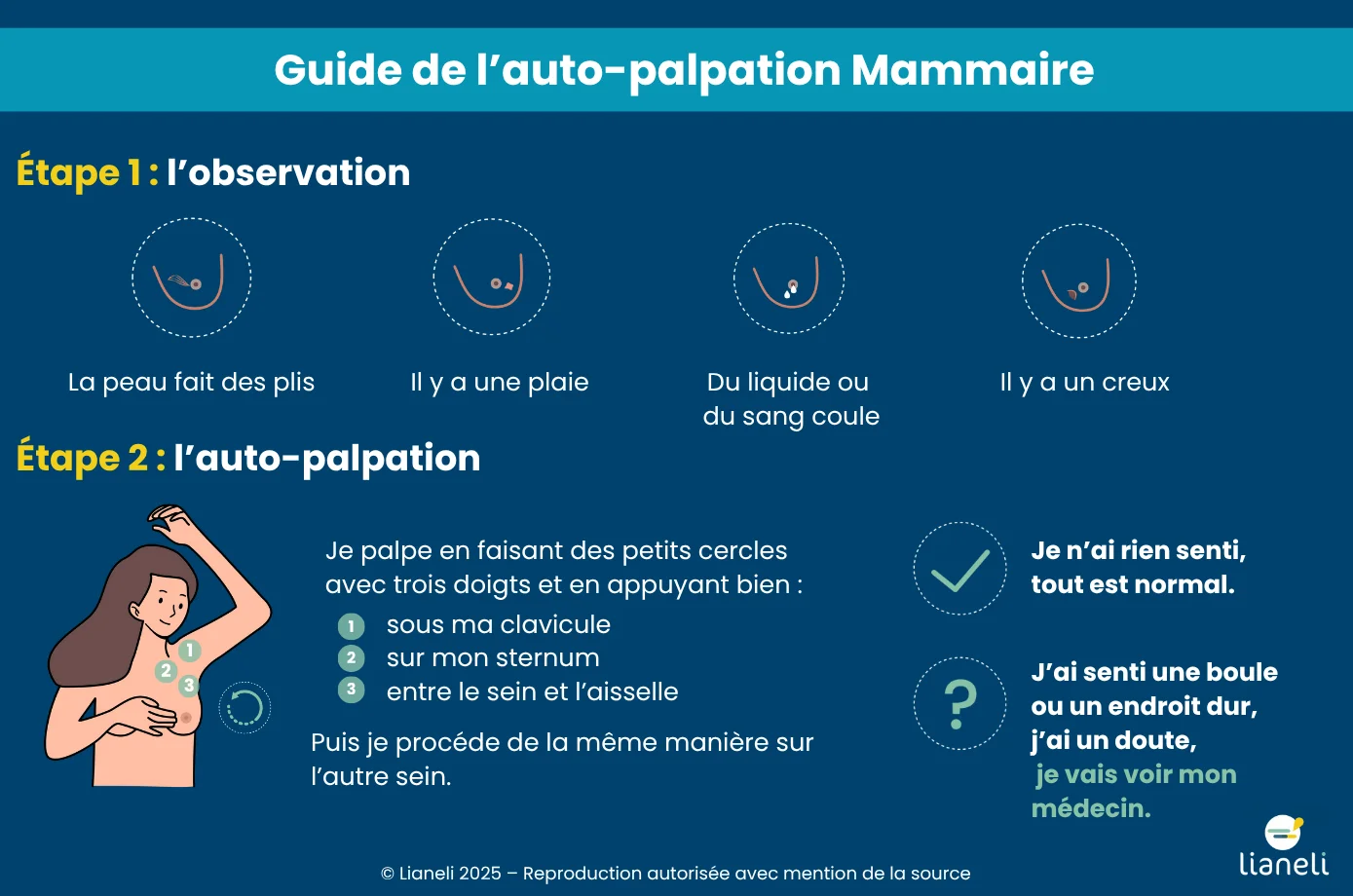 Guide autopalpation mammaire